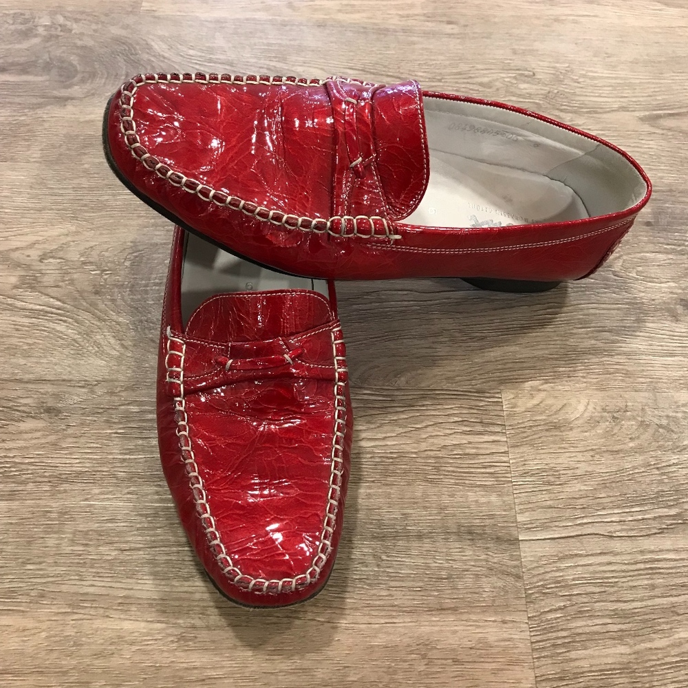 Sioux Red Patent Leather Mocassin
